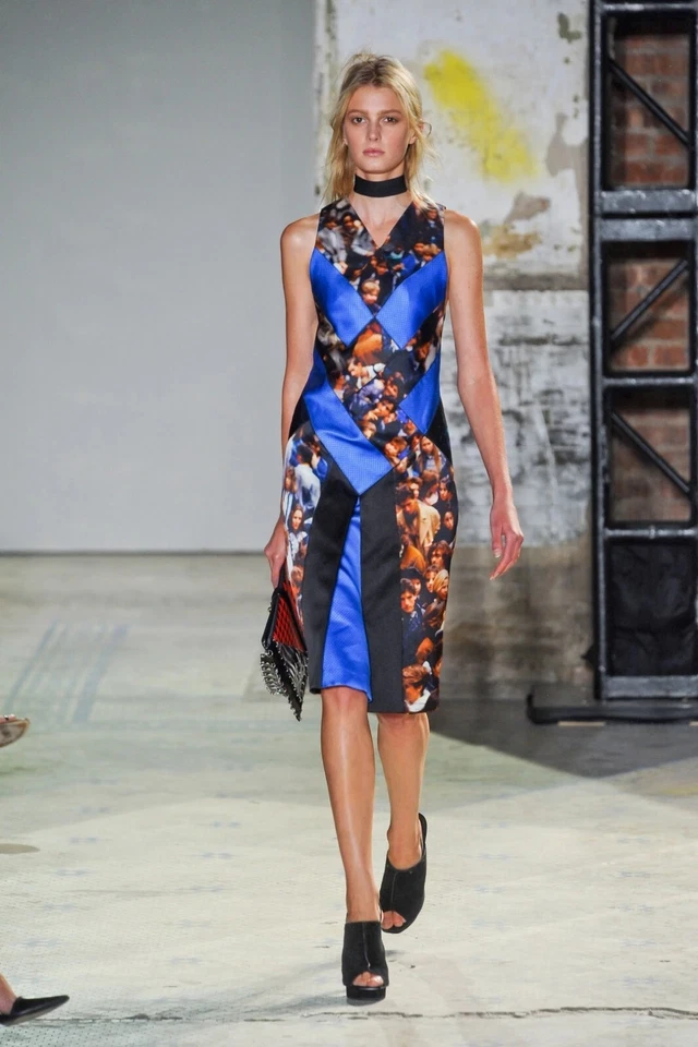 Proenza Schouler Protest - Vestido Acampanado Estampado Seda Talla 0 Foto 2 de 4