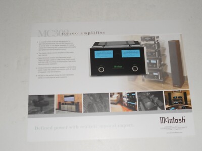 McIntosh MC302 Amplifier Brochure, 2 pg Specs+Articles+Info Amp Original