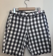 GAP Gray And White Men Plaid Summer Shorts