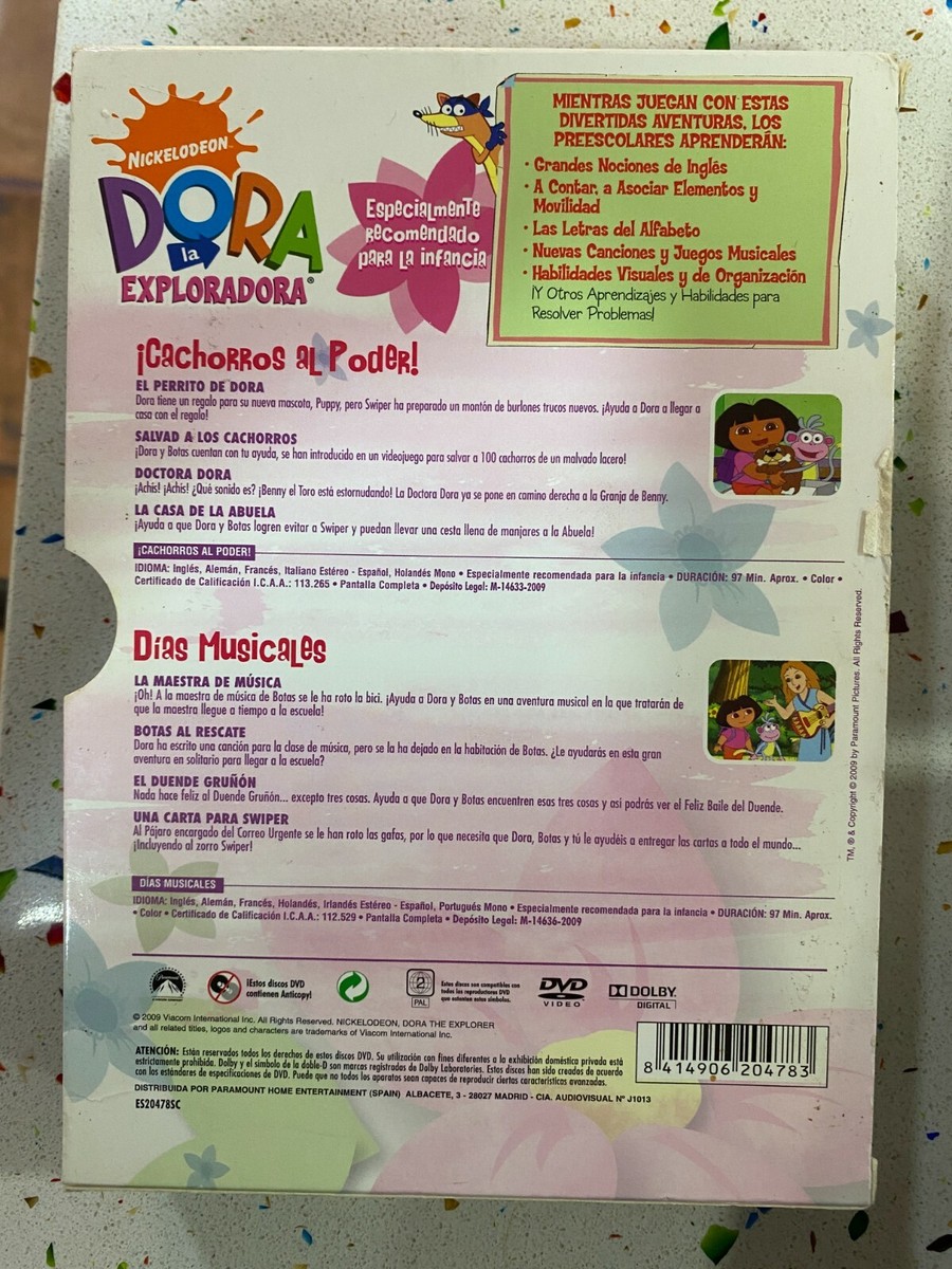 DORA LA EXPLORADORA 2 DVD CACHORROS AL PODER + DIAS MUSICALES