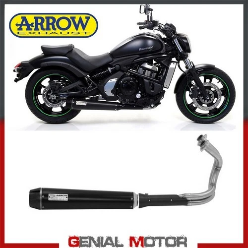 Full Exhaust Arrow Rebel Steel Black Kawasaki Vulcan S 650 2017