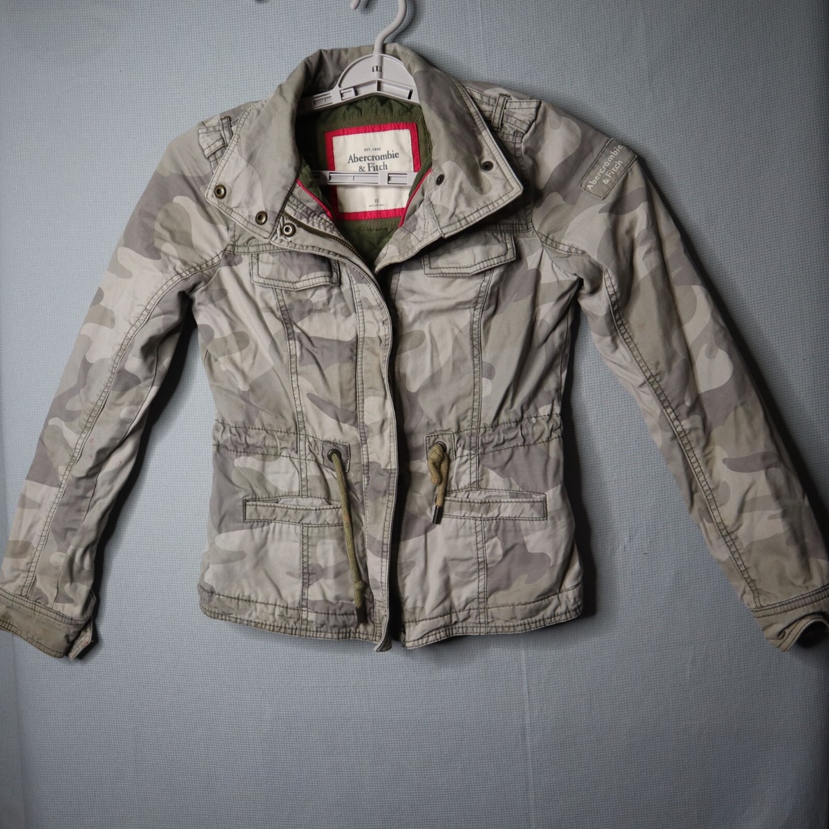 Abercrombie & Fitch Camo Jacket Womens Girls XS Green Tan