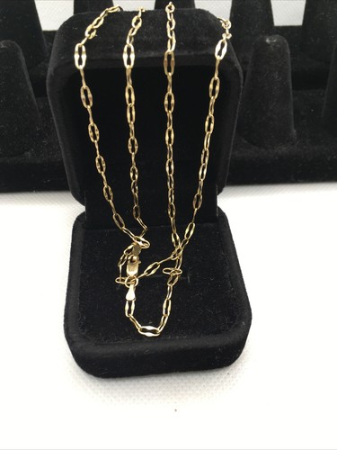 Solid 14K Yellow Gold 2.5mm wide Link Chain Necklace 21” long 4.2gr. - Picture 7 of 12