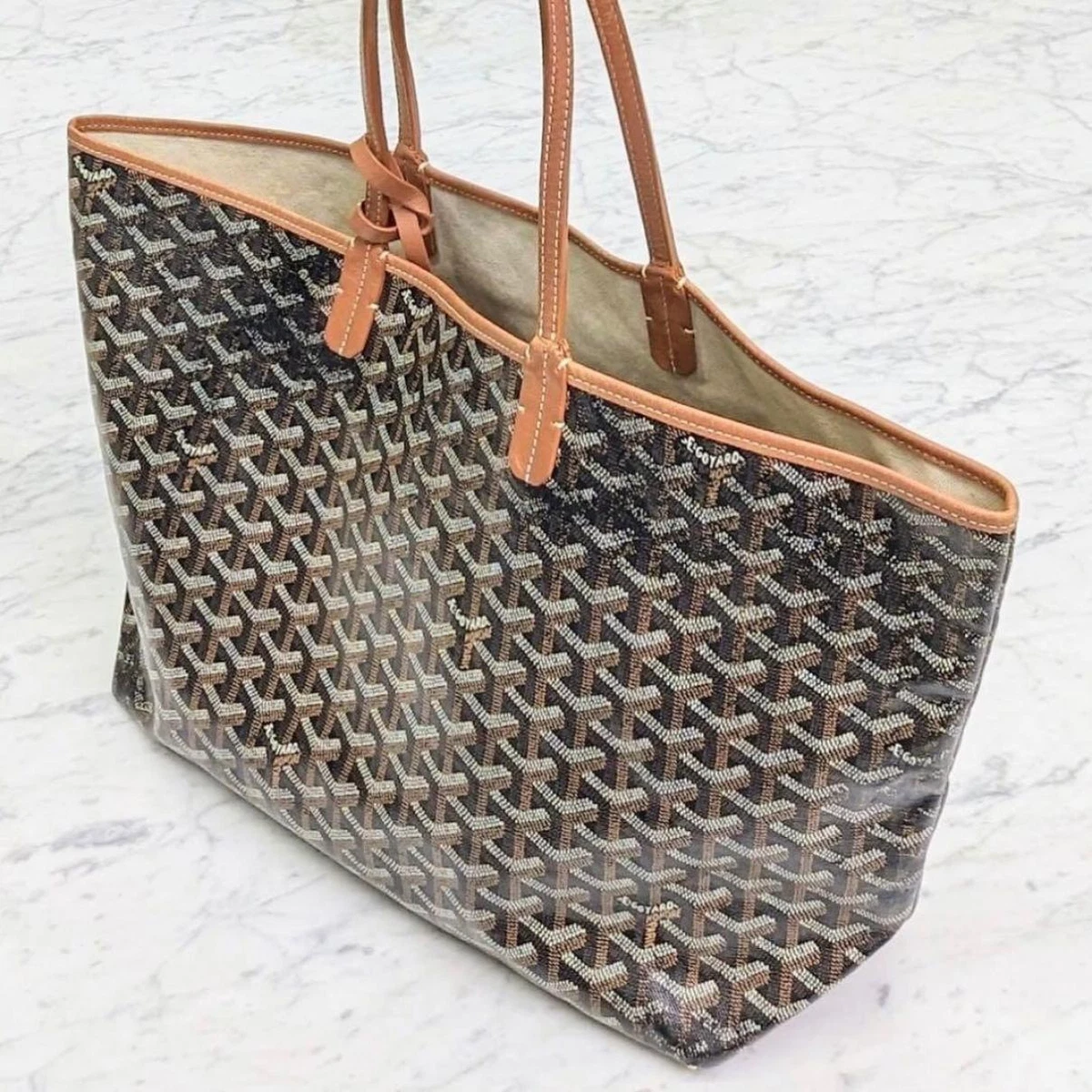 GOYARD Goyard Tote Black Brown Saint Louis PM Tote Bag Ladies Japan Used