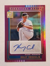 RILEY CORNELIO 2025 Donruss SIGNATURE SERIES PURPLE AUTO #'d 23/25 Nationals