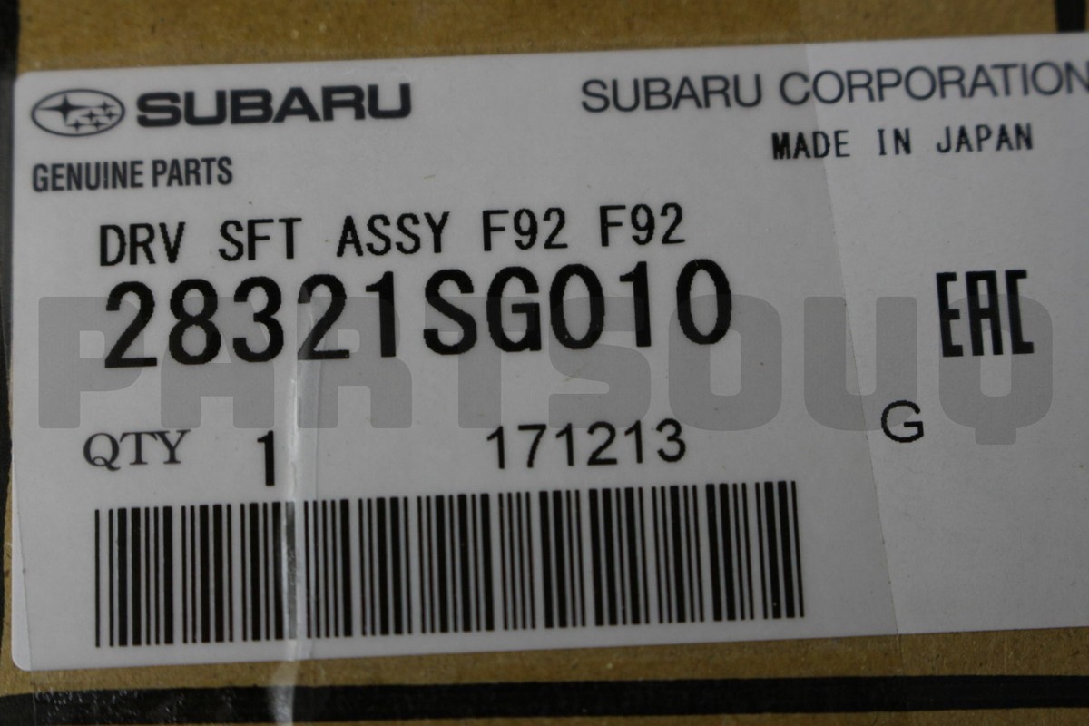  Man シングル 2nd〜10th 28321SG010 Genuine Subaru DRV SFT ASSY F92 F92 28321-SG010 | eBay