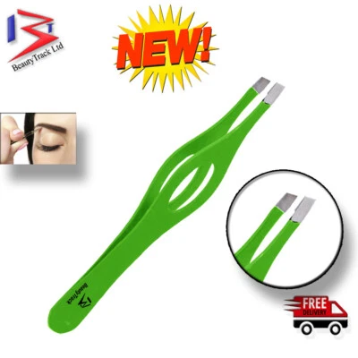 BEAUTYTRACK New Professional Eyebrow Tweezers Hair Beauty Stainless Steel Plucker Slant 4.0"