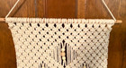 Macramé Beige Knotted String w/Wooden Beads 31" x 13.5" Boho/Hippie Wall Hanging — photo 10