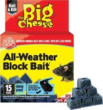 BIG CHEESE PROFESSIONAL STRENGTH BLOCK BAIT RAT & MOUSE KILLER POISON STV