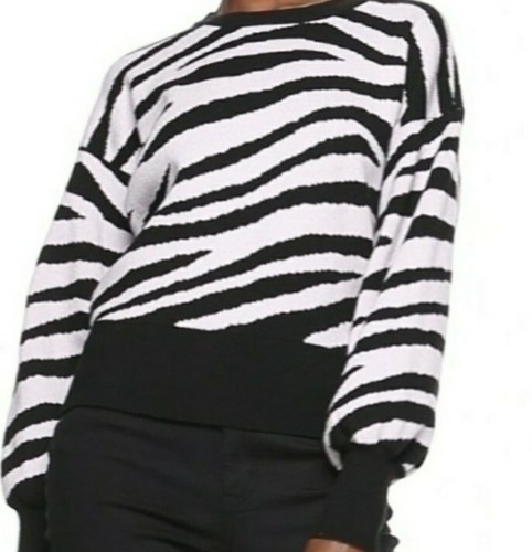 Small Zebra print Sweater Black 
