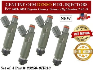 4 New 12 Hole Upg Fuel Injectors Oem Denso For Toyota Camry Solara Highlander Ebay
