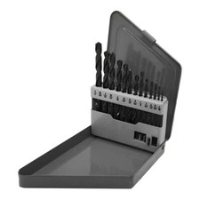 13 Pc HSS 1/16"- 1/4" By 64ths Jobber Drill Set Metal Index Straight Shank Drill