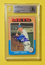 1975 TOPPS JERRY GROTE #158 AUTHENTIC AUTO BECKETT CERTIFIED METS