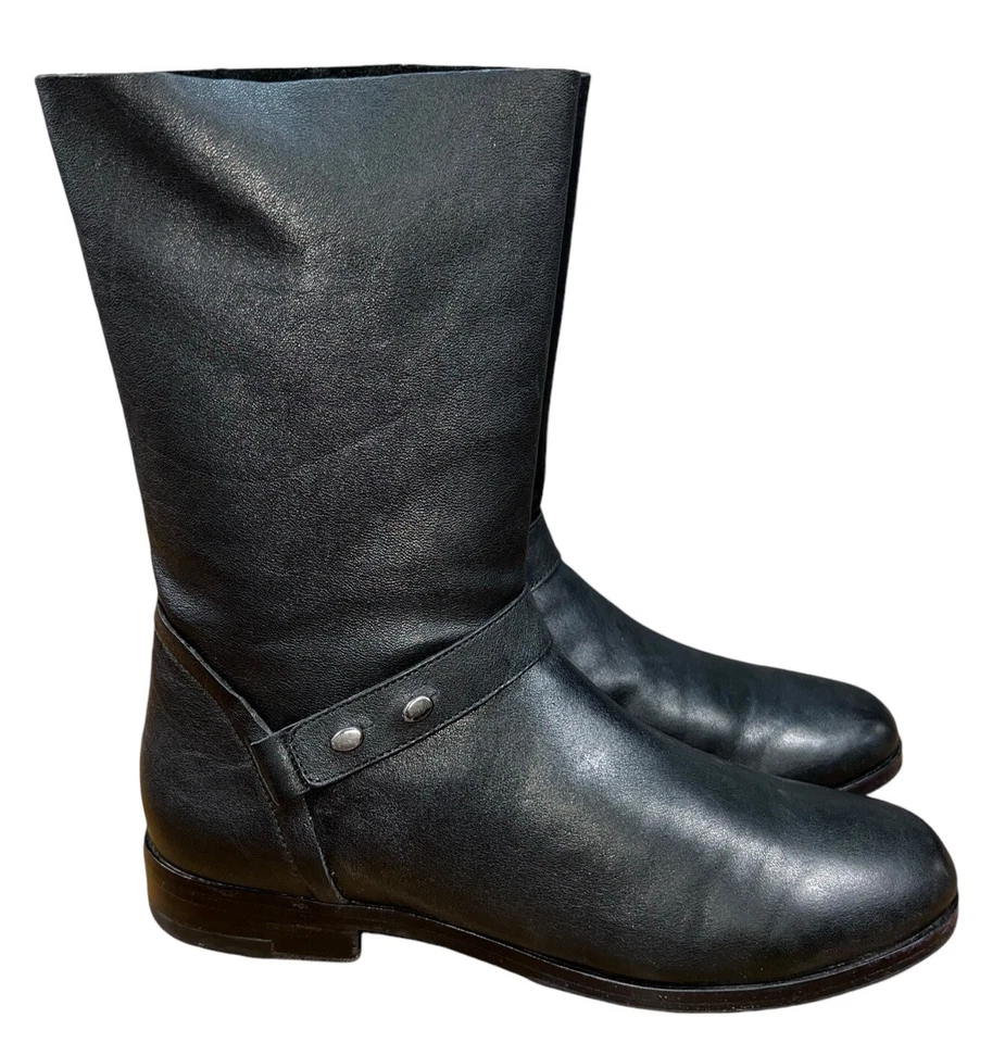 Botas de cuero Eileen Fisher Motor en negro talla 8,5 M Foto 2 de 4