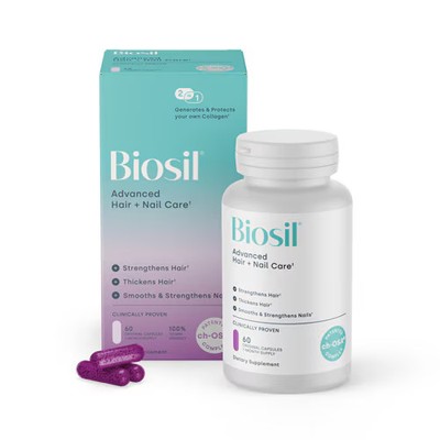 2 X BioSil Collagen Generator Advanced Hair + Nail Care with Biotin -- 60 Origi