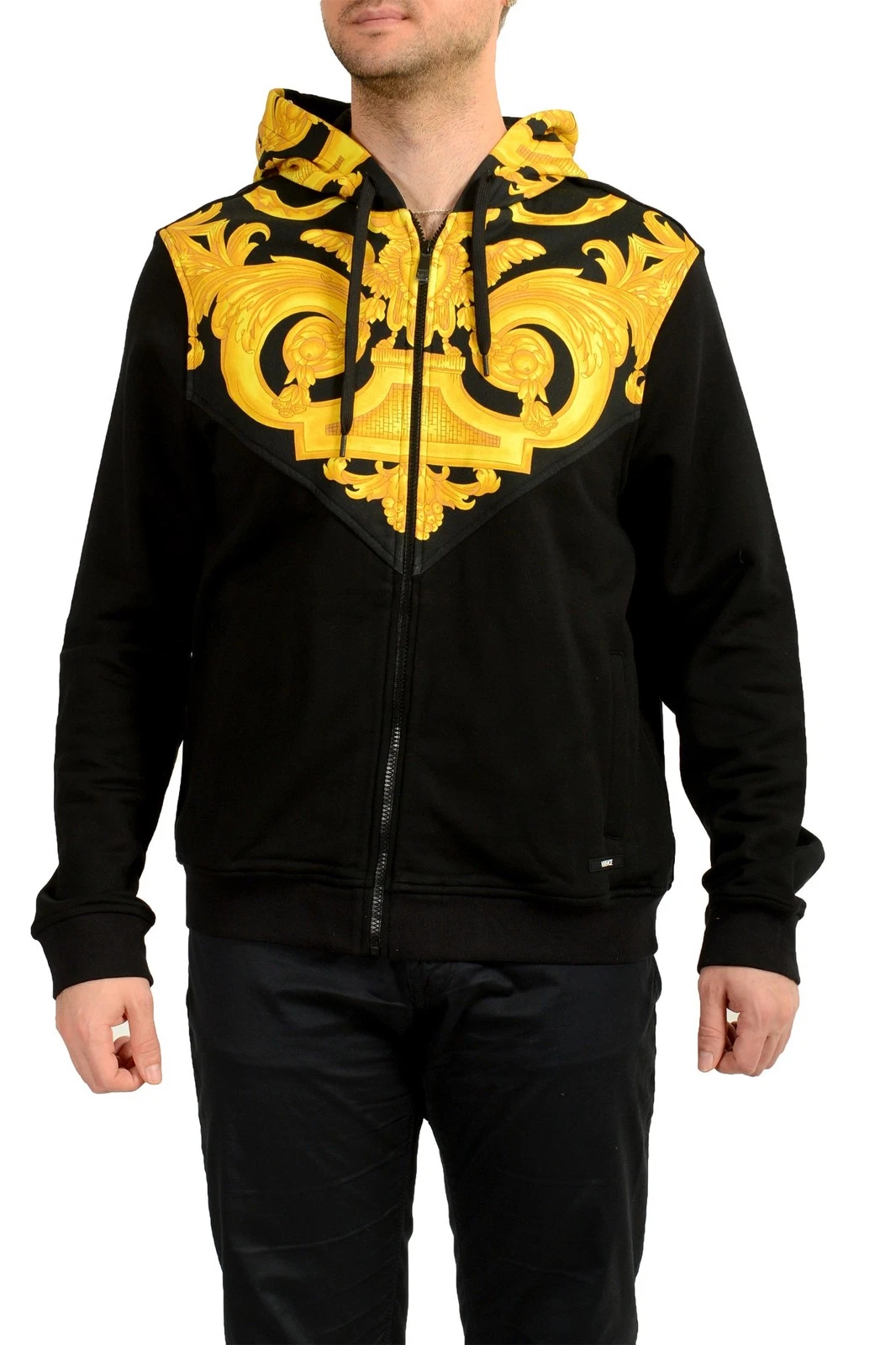 Versace — Versace Men's Multi-Color Hooded Full Zip Track Jacket Hoodie US 3XL IT 58