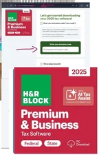 H&R Block Tax Software PREMIUM & BUSINESS  2025_lN͟STANŦ PC døwn͟Ioad ONLY