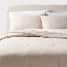 Threshold Modern Jersey Comforter & Sham Set - Oatmeal Heather F/Q