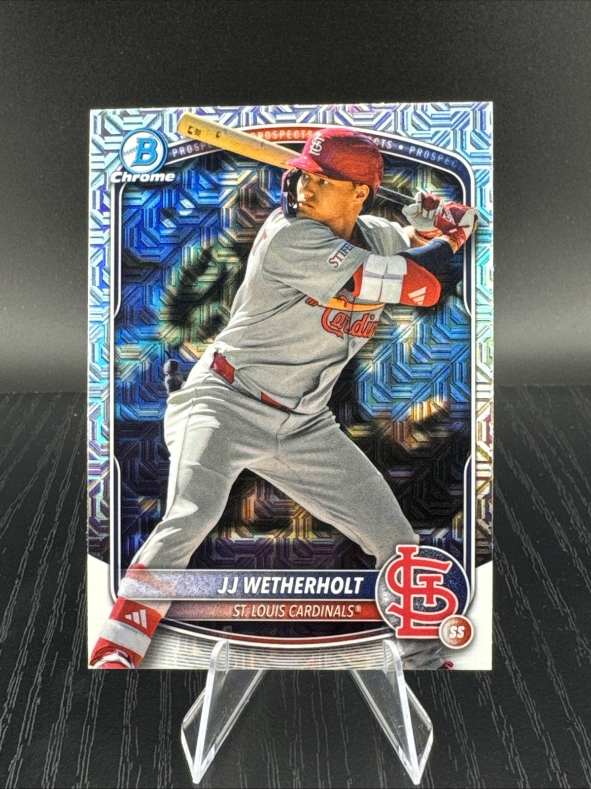 JJ Wetherholt 1st Chrome Mojo Refractor Rookie 2025 Bowman Card BCP-22 Cardinals