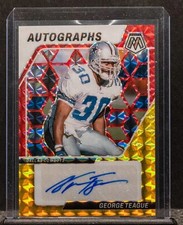 2024 Panini Mosaic - Autographs Mosaic George Teague Fusion Red & Yellow Prizm 