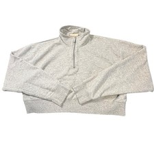 Karmagawa Medium Save The Reef Cropped Quarter Zip Sweatshirt Gray