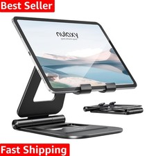 Aluminum Dual Foldable iPad Stand, Fully Adjustable Desktop Tablet Holder, Ta...