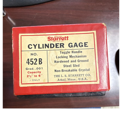 Starrett Cylinder Gage No. 452B .001 Grad 2-1/2 to 6 in Capacity