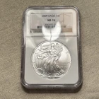 2009 $1 American Silver Eagle NGC MS70 Brown Label