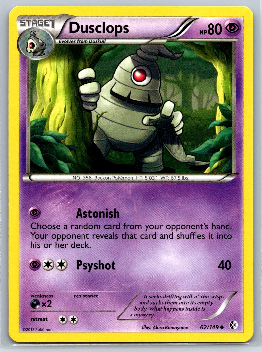 Dusclops - BW Boundaries Crossed 62/149 Black White Pokemon Card NM