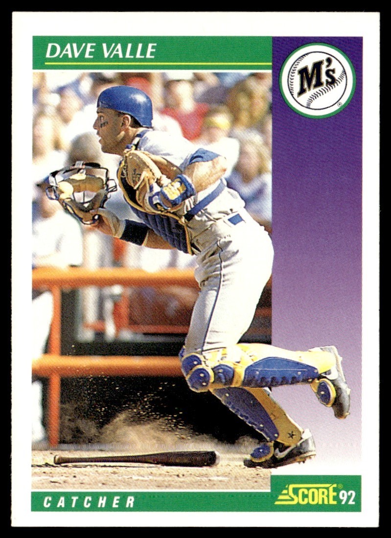 1992 Score Dave Valle Seattle Mariners #343