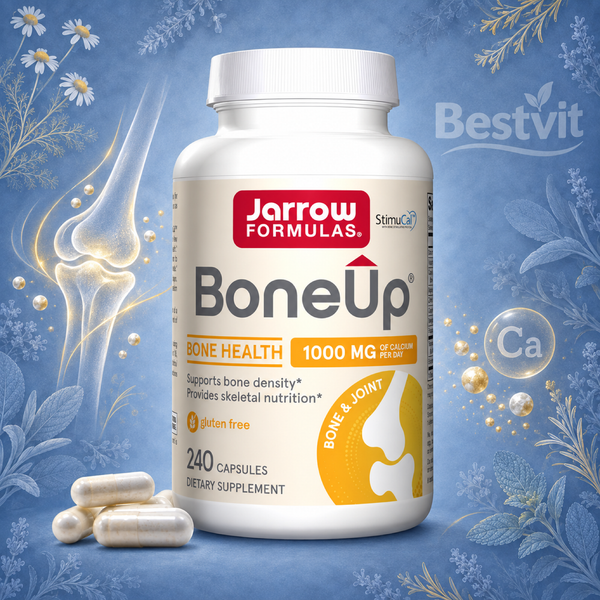 Jarrow Formulas, Bone Up 1000Mg Kalzium Knochen Gelenken 240 Kapseln Super Preis-image