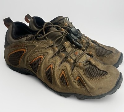 Merrell Chameleon 4 Stretch Hiking Shoes Sz 8 Brown Leather Athleisure Sneaker