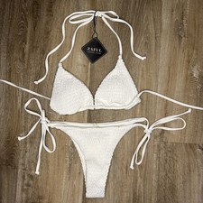 ZAFUL Forever Young 2 Piece Bikini Swimsuit  NEW  White  Size M / US6  UK10