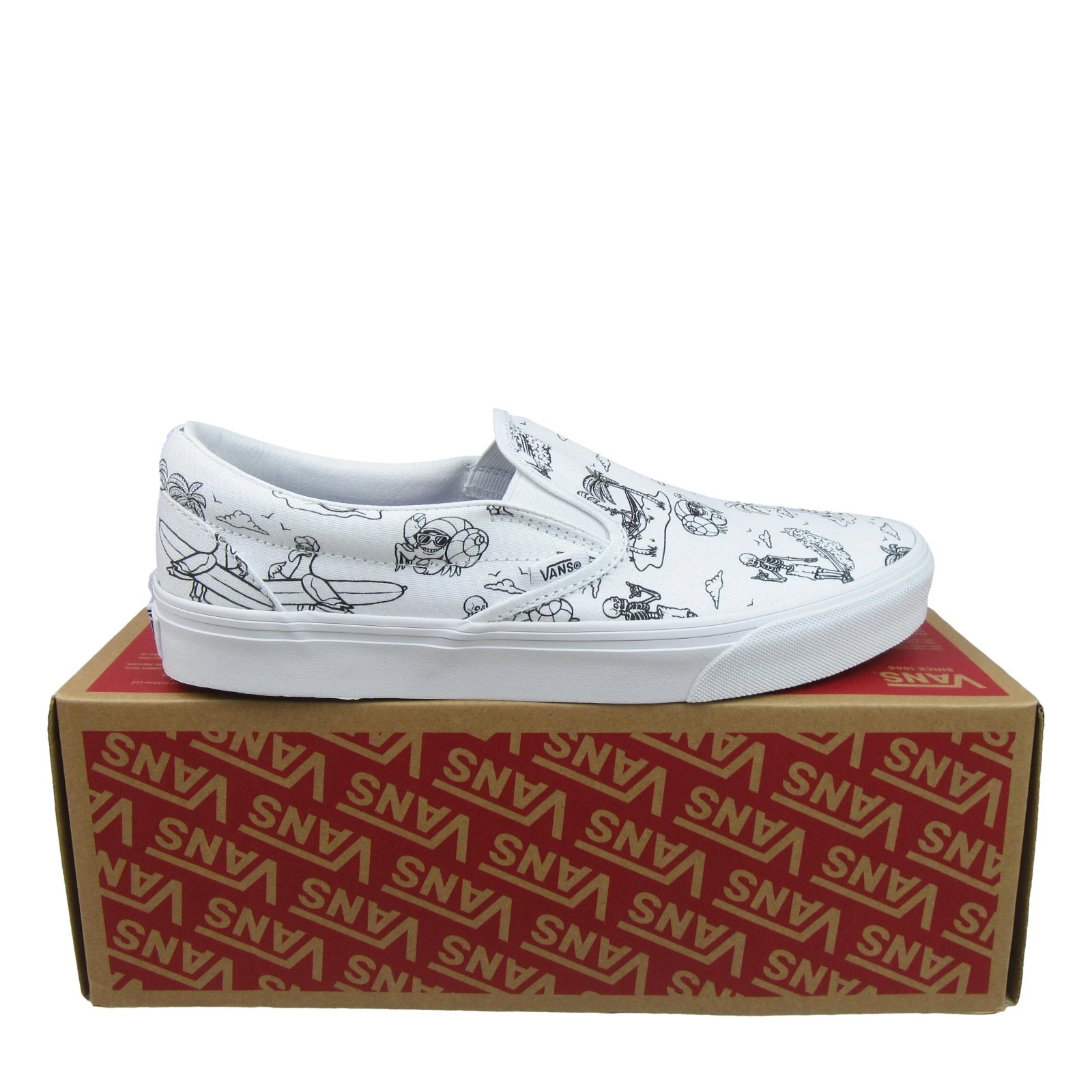 Vans Classic Slip On Low Tide True White Shoes Men's Size 9.5 NEW VN0A5JLXBPD