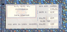 Ron Darling CG 11K Shutout Ticket 4-26-1985 Mets Pirates Darryl Strawberry HR#57