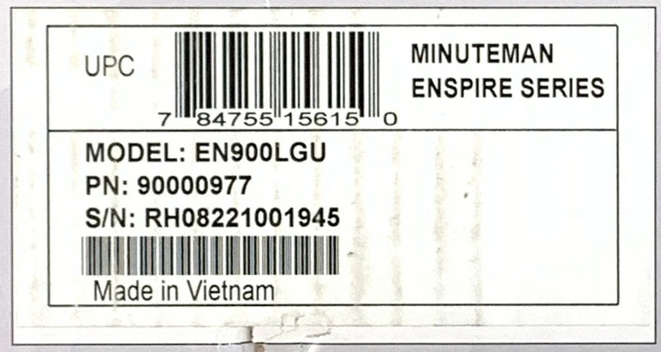 Minute Man EN900LGU Enspire Series 900VA Battery BCKUP (UPS) - Image 3 of 3