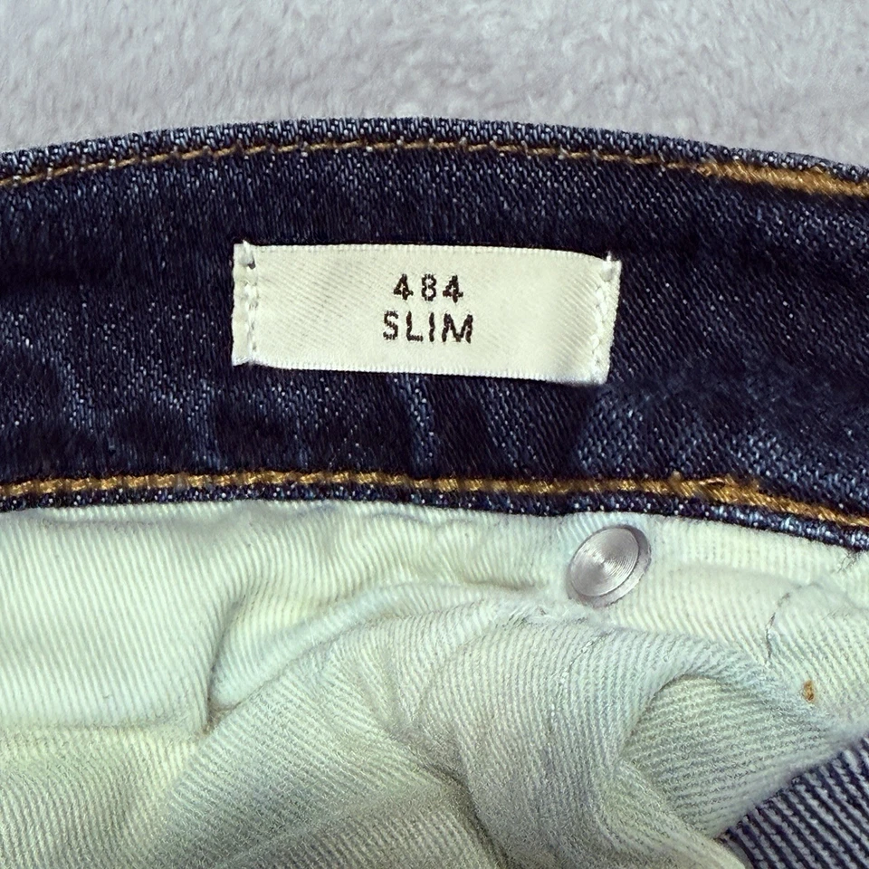 J. Crew Mens 484 Slim Jeans Size 34x34  Dark Wash Blue Kurabo Japanese Fabric - Image 4 of 4