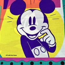 Vintage Walt Disney Mickey Mouse Pluto Pillow Case Animation-Standard/Twin