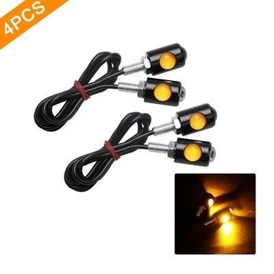 Universal Motorcycle Mini LED Turn Signals Indicator Lights Amber Blinker Lamp