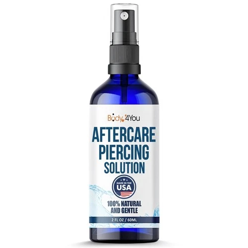 BodyJ4You Piercing Aftercare Saline Spray - Sea Salt Sterile Solution Wash - product listing photo