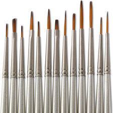 13 Pcs Detail Paint Brushes, Double Color Synthetic Hair, High Performance for O