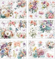 Rub on Transfers for Crafts and 21 cm x 30 8.26 in x 11.81 in , Floral