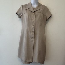 Vintage Breakin Loose 2 Piece Dress Jacket Set Small Tan USA Y2K 90s