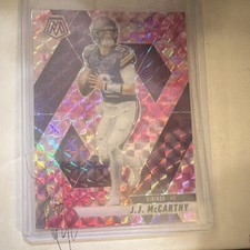 2025 Panini Mosaic J.J. McCarthy Minnesota Vikings Mosaic Camo Pink Prizm #195 