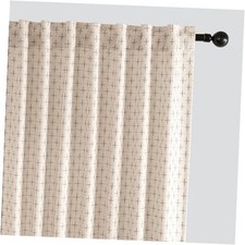 Decorative Back Tab Linen Curtains with 52"W x 90"L Pack of 2 Beige