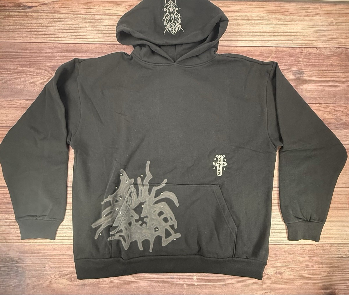【会場限定】TRAVIS SCOTT PULLOVER HOODIE XL Travis Scott Cactus Jack Spiderweb Pullover Hoodie Size XXL (2XL