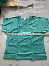 2 Tafford nurse women scrub tops V neck Size M New Blue Turquoise Free Ship