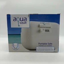 NIB Aqua Vault Portable Safe White 120 Cubic In. Travel Security Anti-Theft Pool