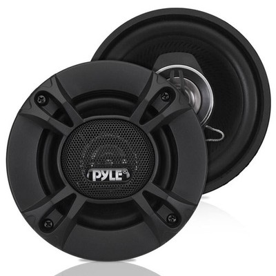 Pyle 4'' Two-Way Coaxial Loud Audio Speaker System - One Pair 120W - Black