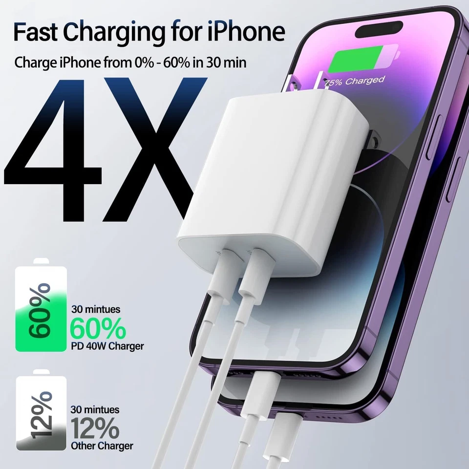 Magnetic Fast Charger Cable USB C Block For Apple iWatch 8/7/6/5/4/3/2/SE iPhone - Image 3 of 4